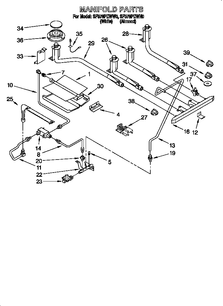 Whirlpool SF378PEWN0 manifold diagram