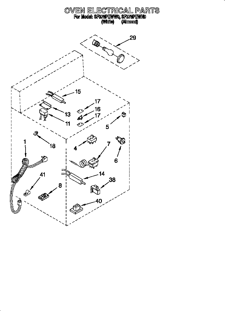 Whirlpool SF378PEWN0 oven electrical diagram