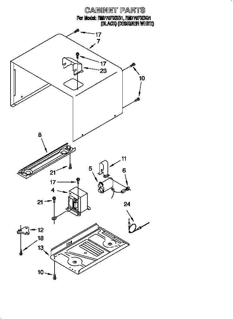 Whirlpool RM770PXBQ1 cabinet diagram