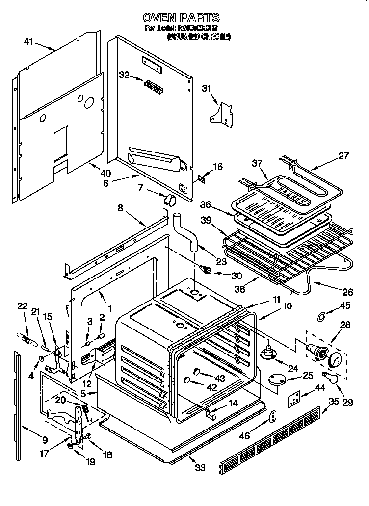 Whirlpool RS600BXBH2 oven diagram
