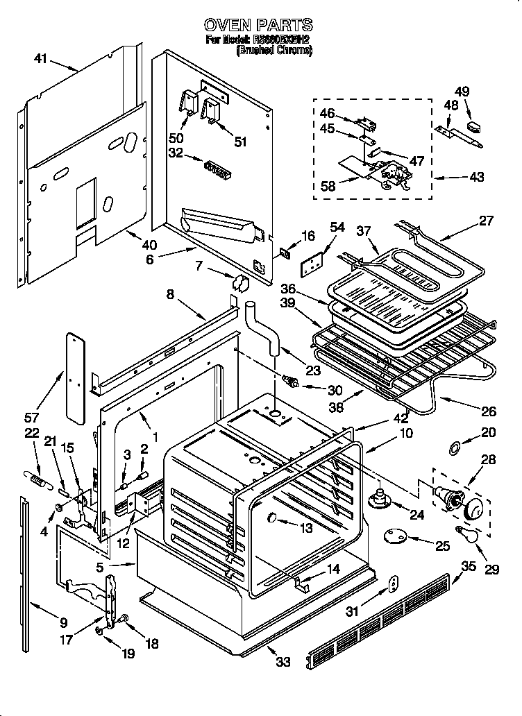 Whirlpool RS660BXBH2 oven diagram