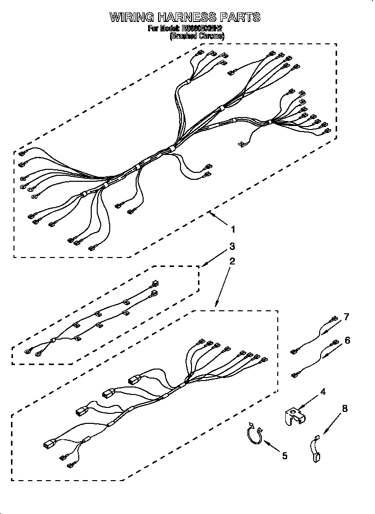Whirlpool RS660BXBH2 wiring harness diagram