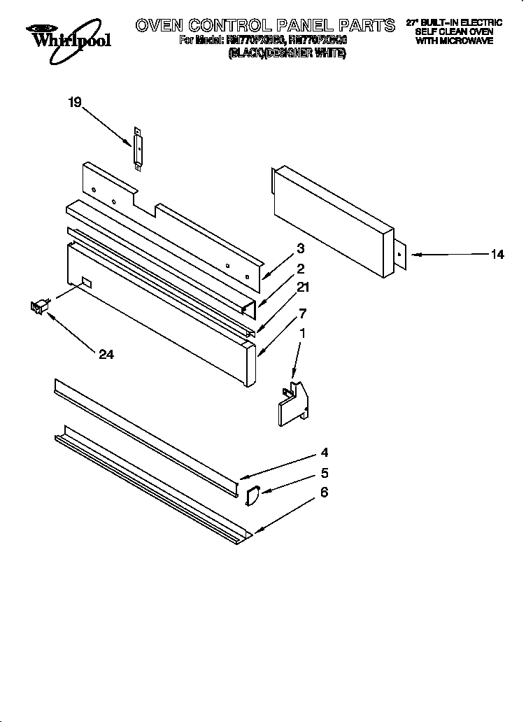 Whirlpool RM770PXBQ0 oven control panel diagram