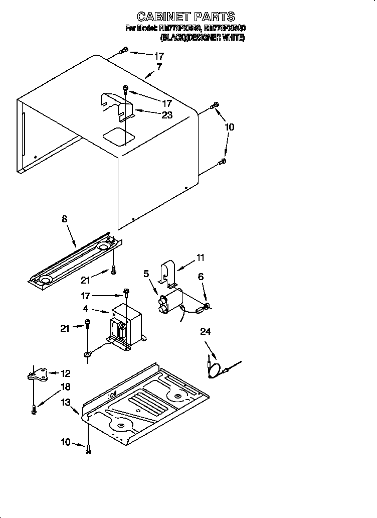Whirlpool RM770PXBQ0 cabinet diagram
