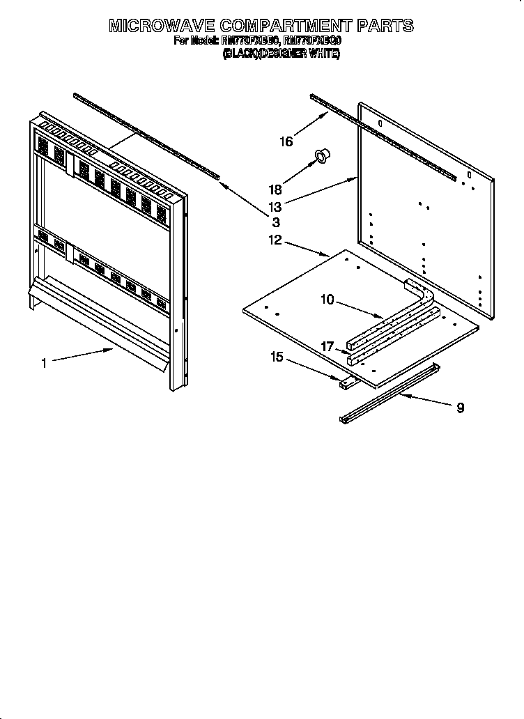 Whirlpool RM770PXBQ0 microwave compartment diagram