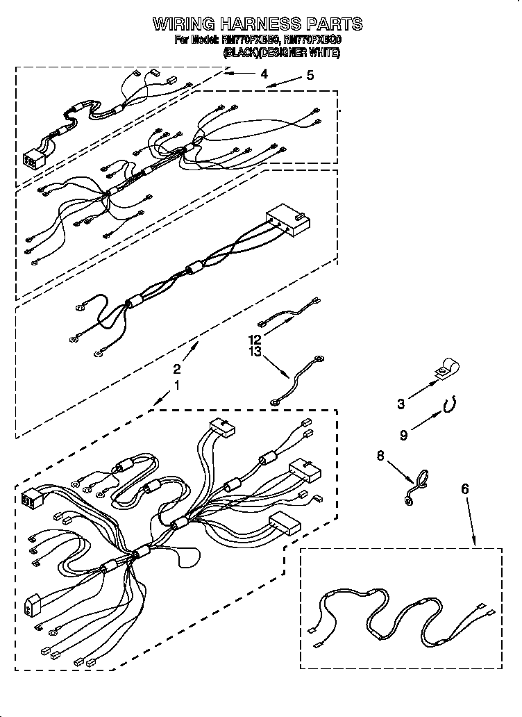 Whirlpool RM770PXBQ0 wiring harness diagram