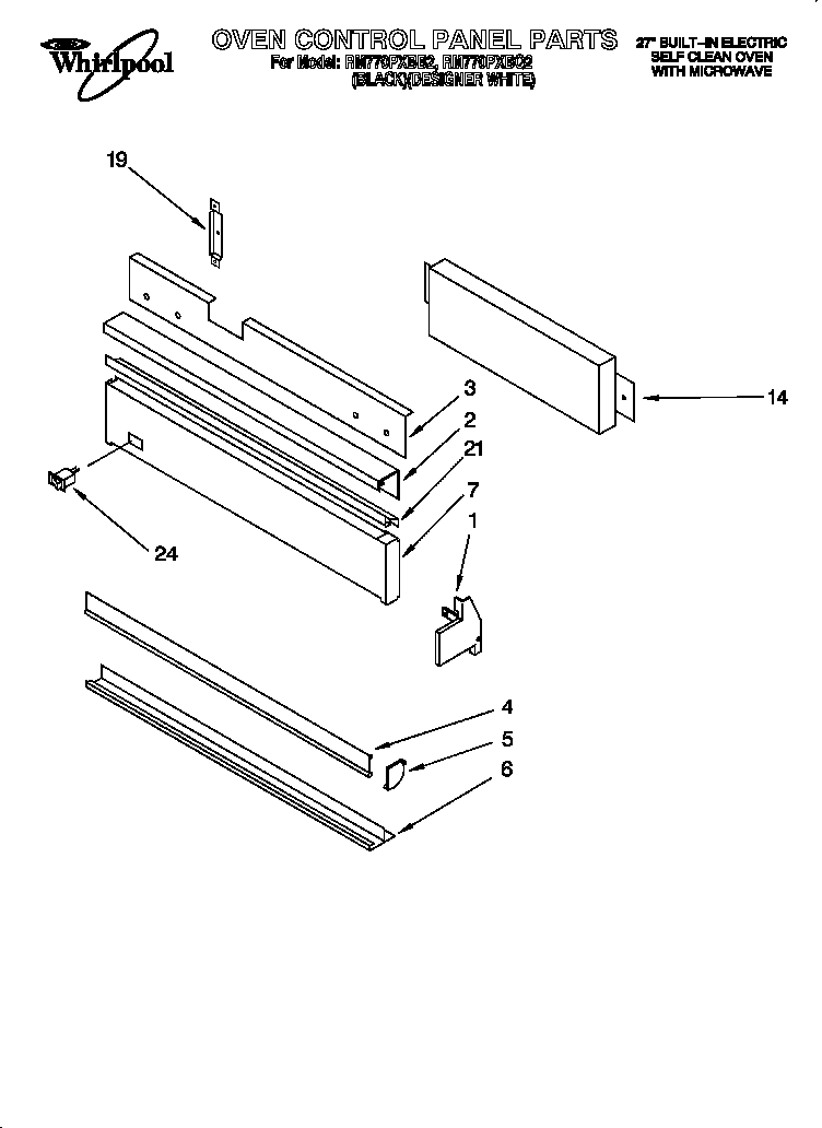 Whirlpool RM770PXBQ2 oven control panel diagram