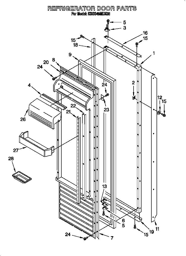 KitchenAid KSSS48MDX03 refrigerator door diagram
