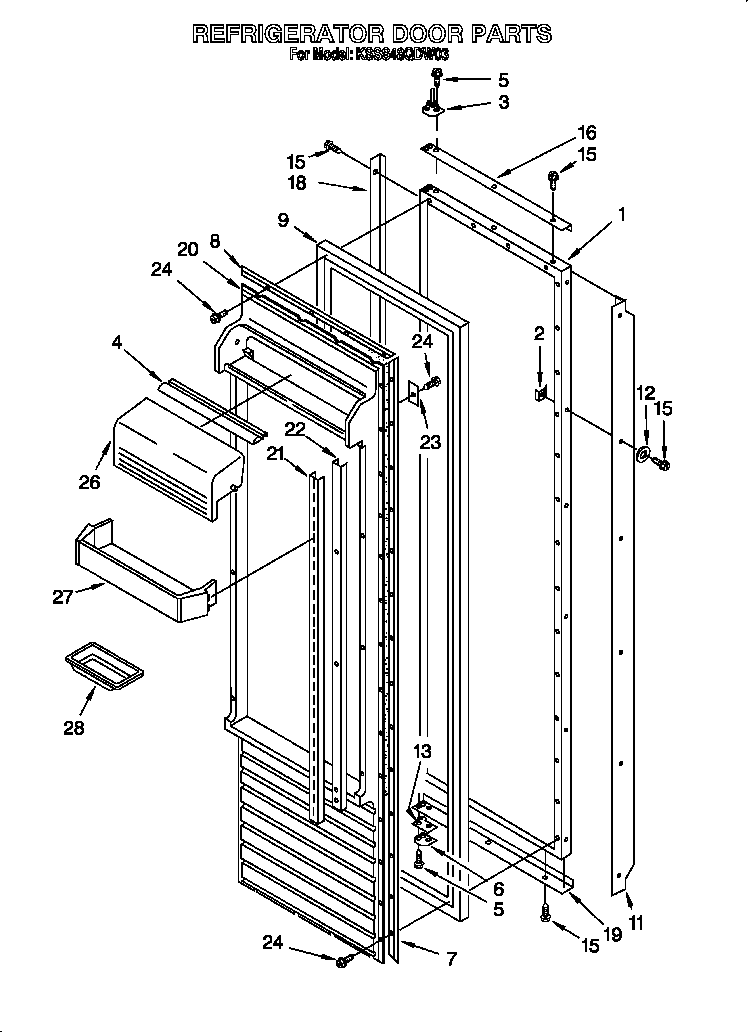 KitchenAid KSSS48QDW03 refrigerator door diagram