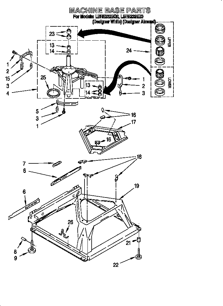 Whirlpool LBR5232EZ0 machine base diagram