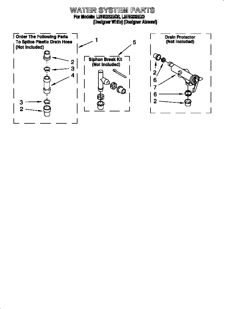 Whirlpool LBR5232EZ0 water system diagram