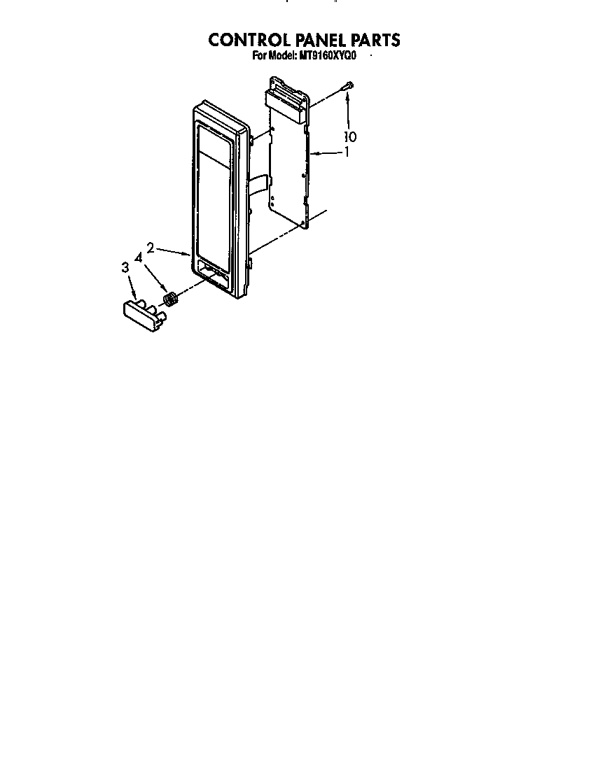 Whirlpool MT9160XYB0 control panel diagram