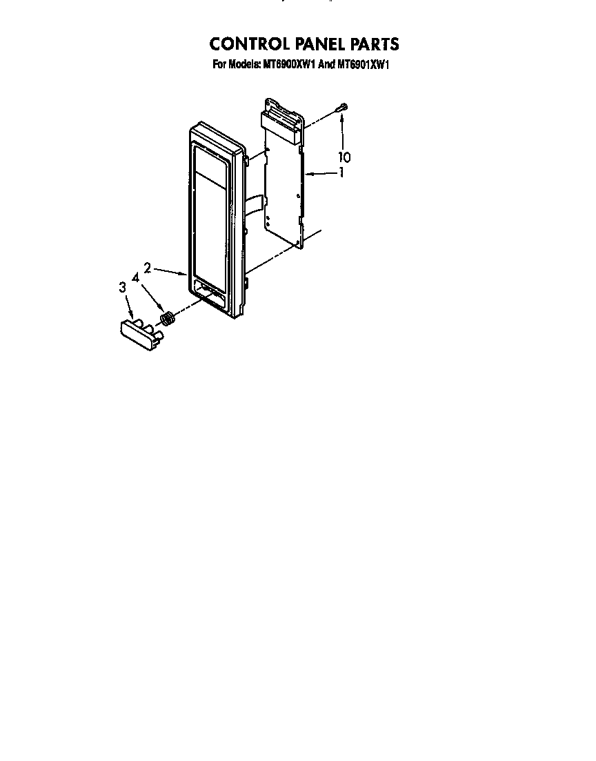 Whirlpool MT6900XW1 control panel diagram