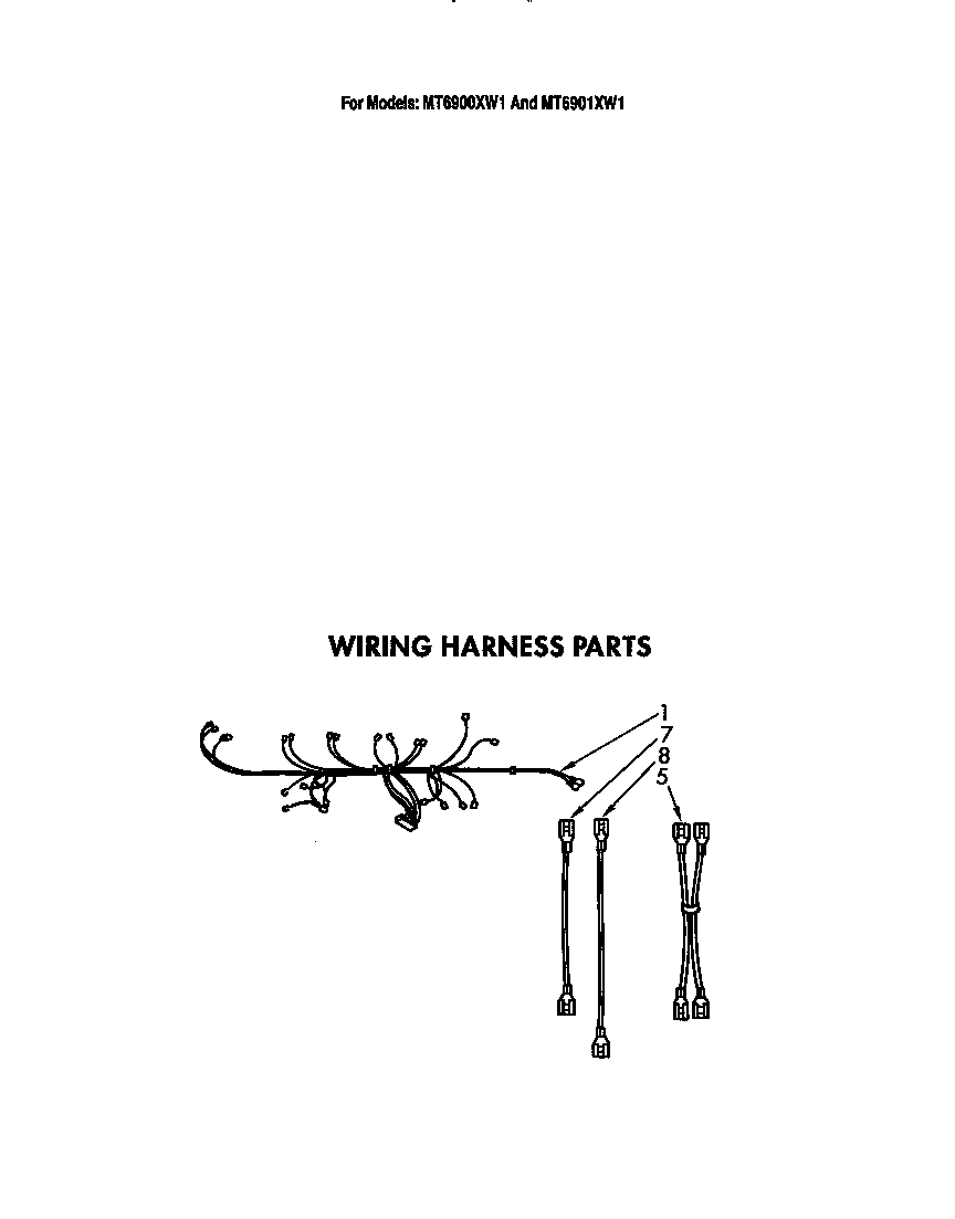 Whirlpool MT6900XW1 wiring harness diagram