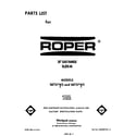 Roper S8757W2 front cover diagram