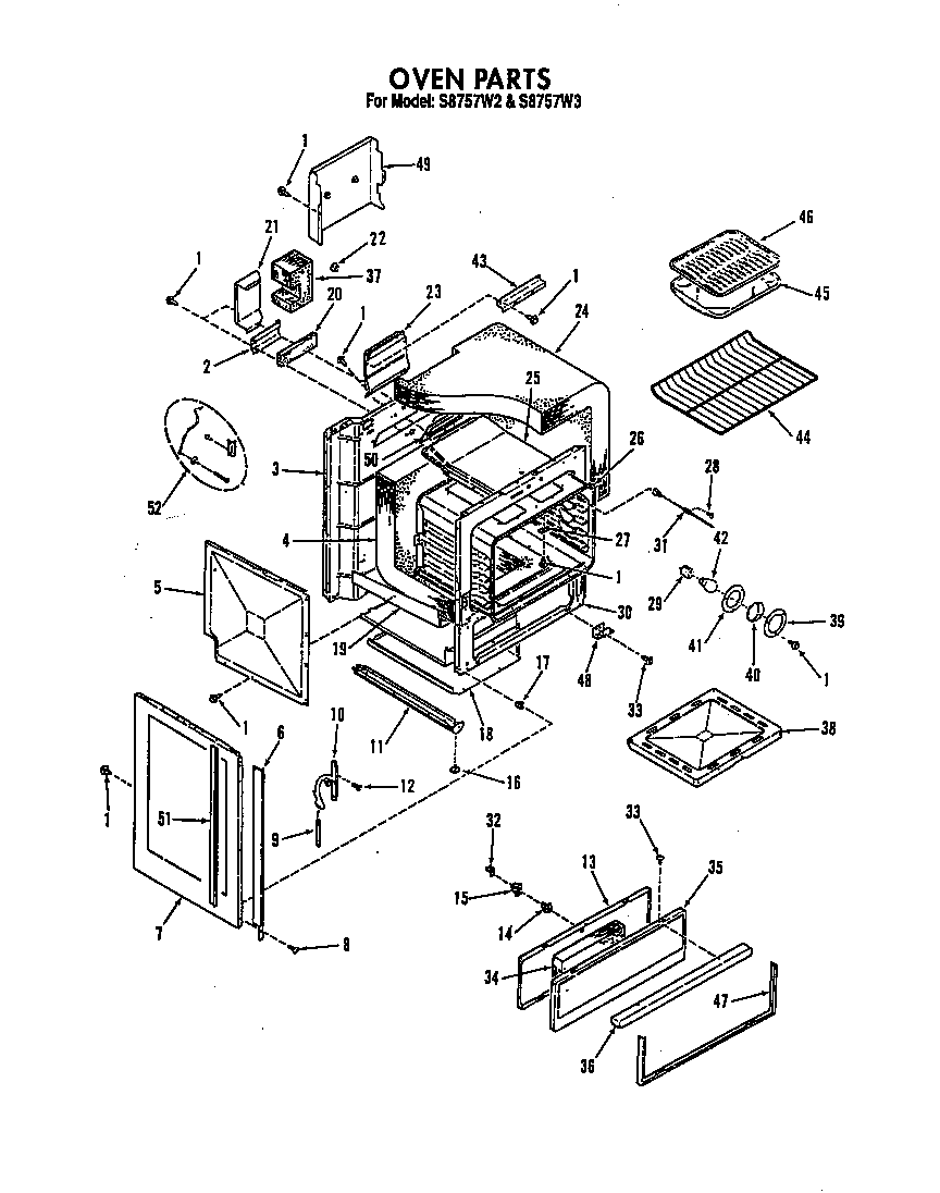Roper S8757W2 oven diagram
