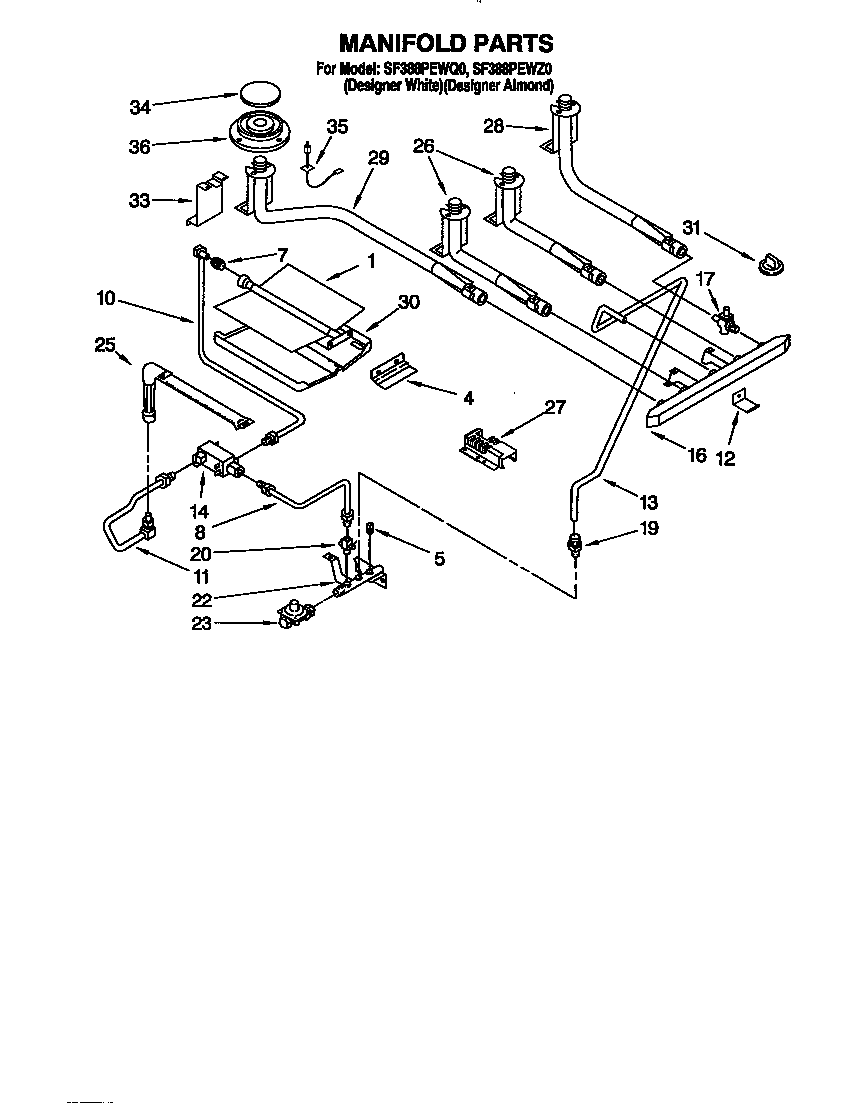 Whirlpool SF388PEWQ0 manifold diagram
