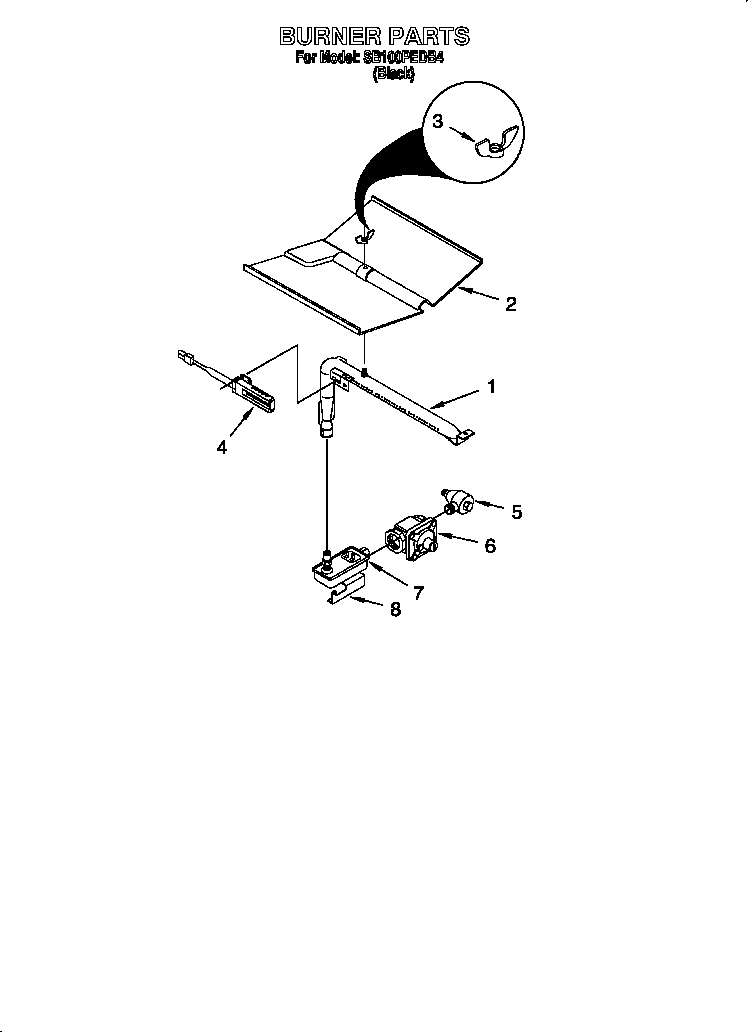 Whirlpool SB100PEDB4 burner diagram
