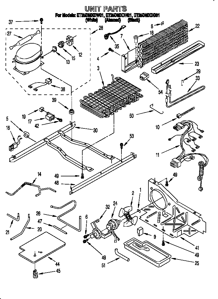 Whirlpool ET25DMXDN01 unit diagram
