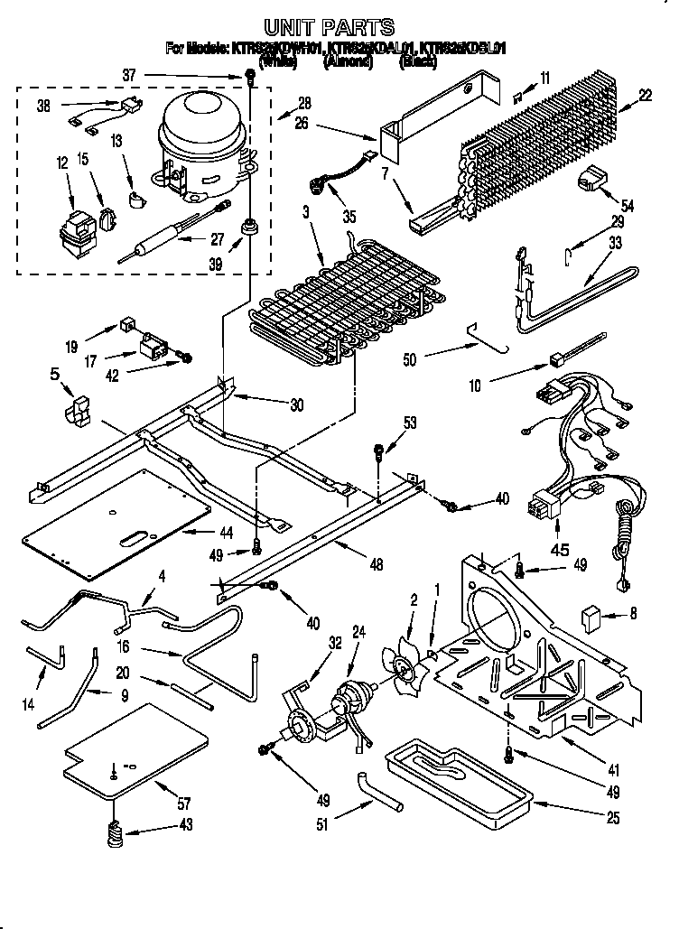 KitchenAid KTRS25KDWH01 unit diagram