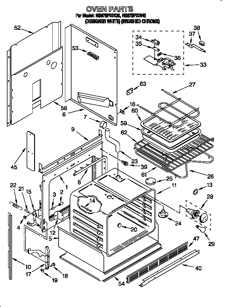 Whirlpool RS675PXBQ0 oven diagram