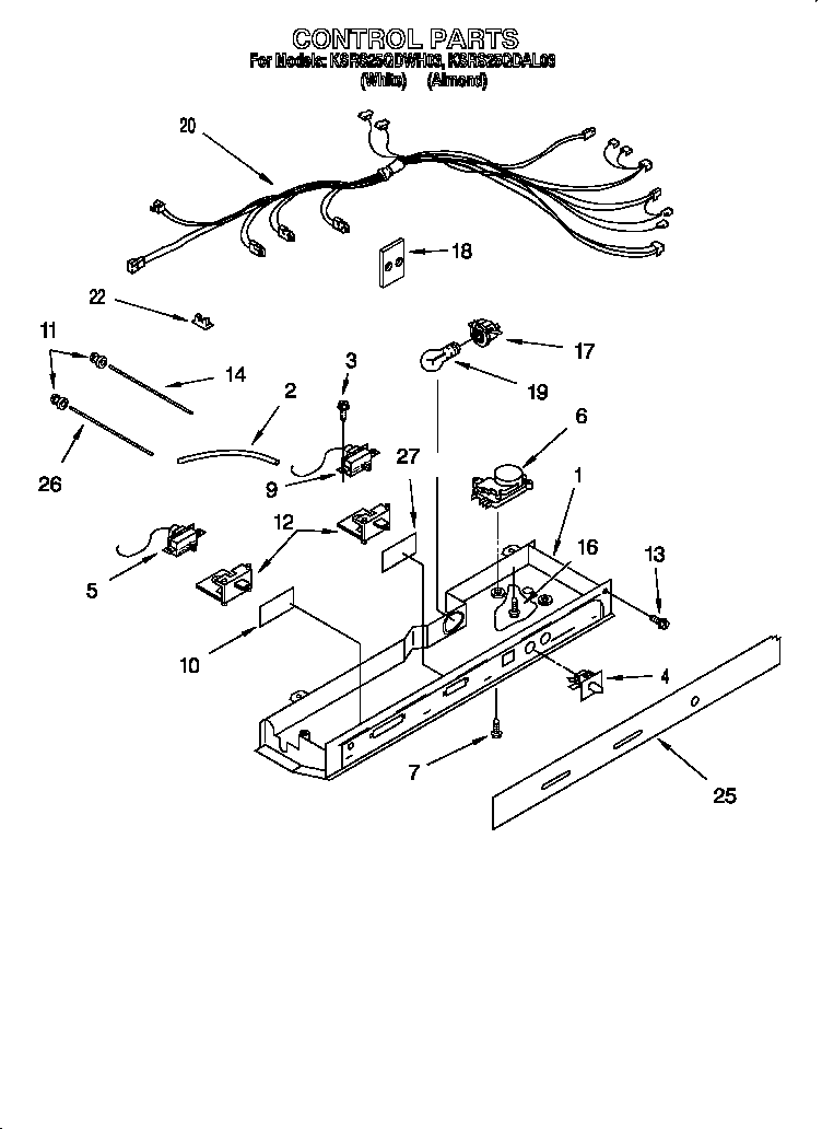 KitchenAid KSRS25QDWH03 control diagram