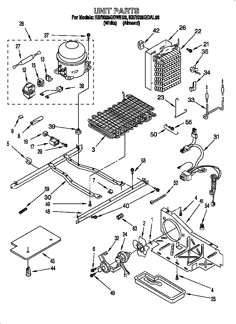 KitchenAid KSRS25QDWH03 unit diagram
