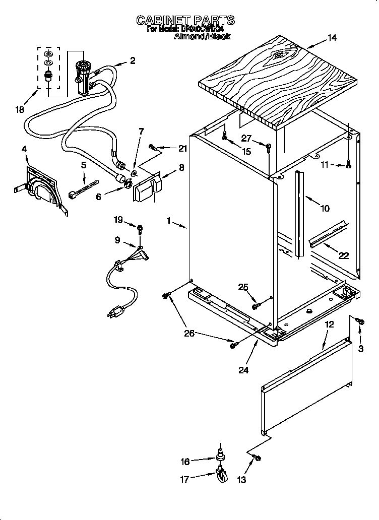 Whirlpool DP840CWDB4 cabinet diagram