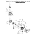 Whirlpool LXR7144EZ0 brake, clutch, gearcase, motor and pump diagram