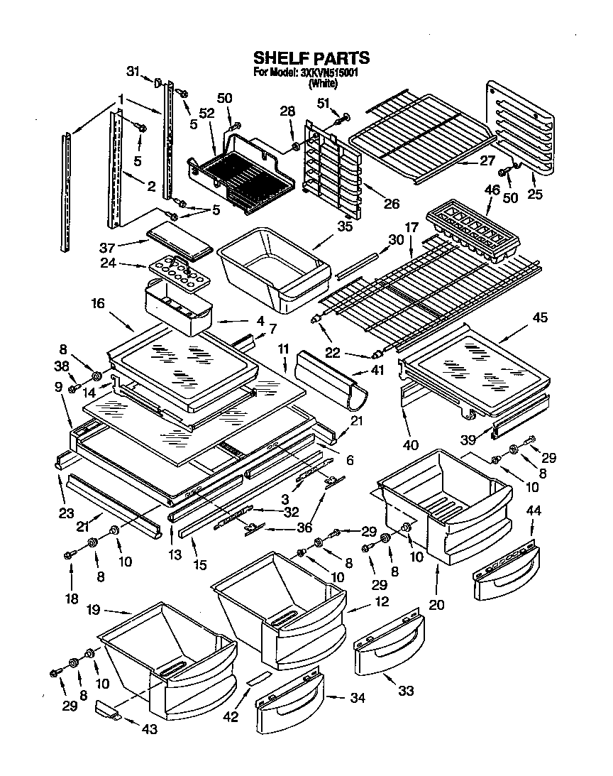 Bauknecht 3XKVN515001 shelf diagram