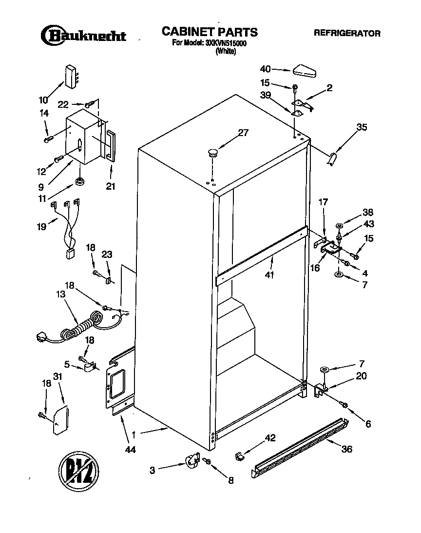 Bauknecht 3XKVN515000 cabinet diagram