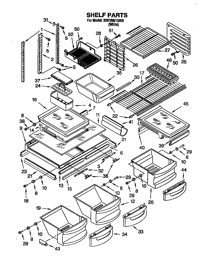 Bauknecht 3XKVN515000 shelf diagram