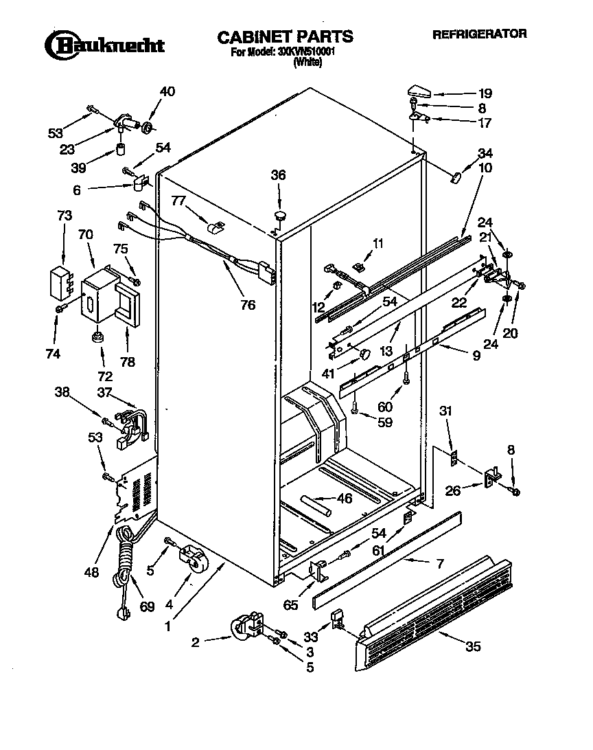Bauknecht 3XKVN510001 cabinet diagram