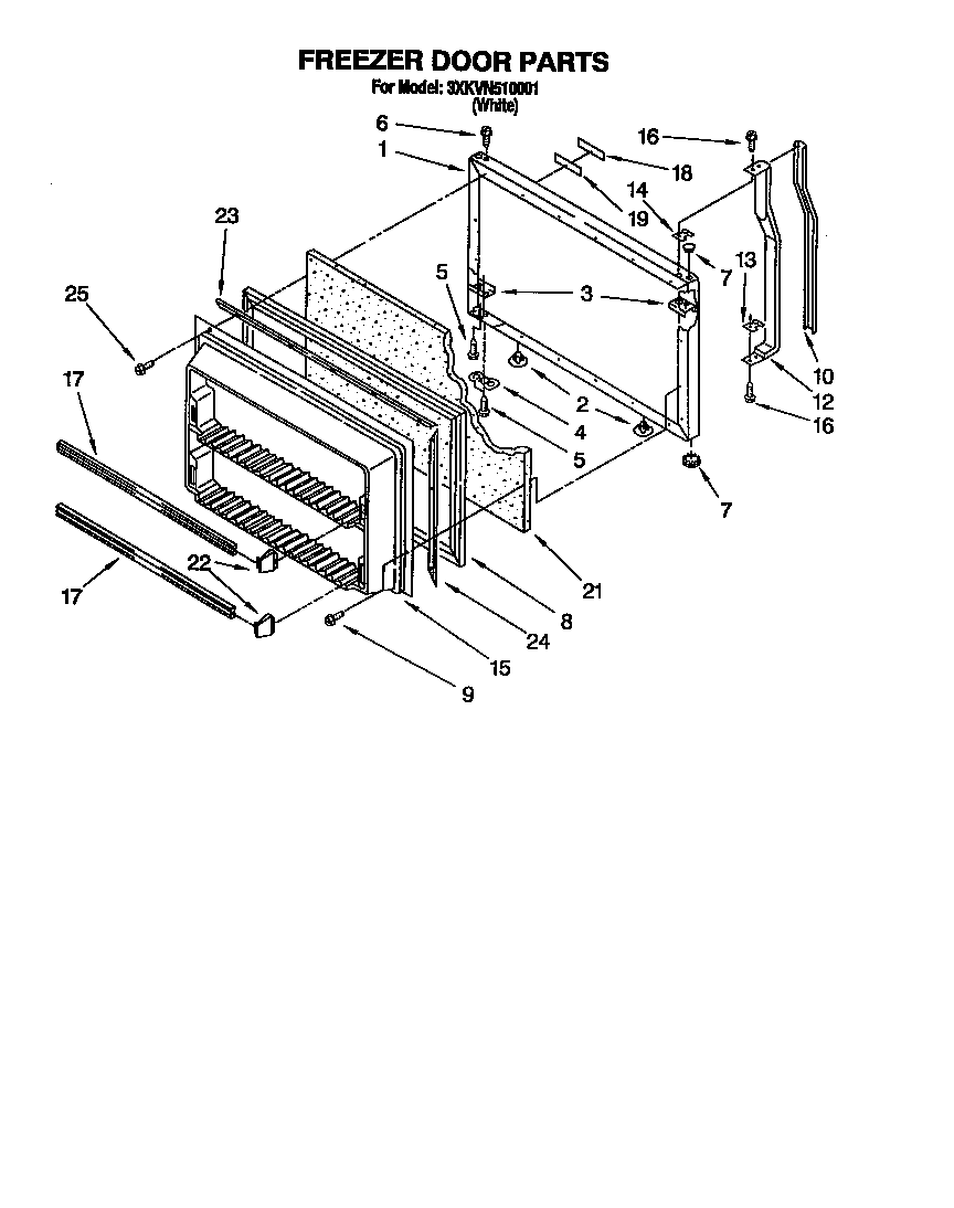 Bauknecht 3XKVN510001 freezer door diagram