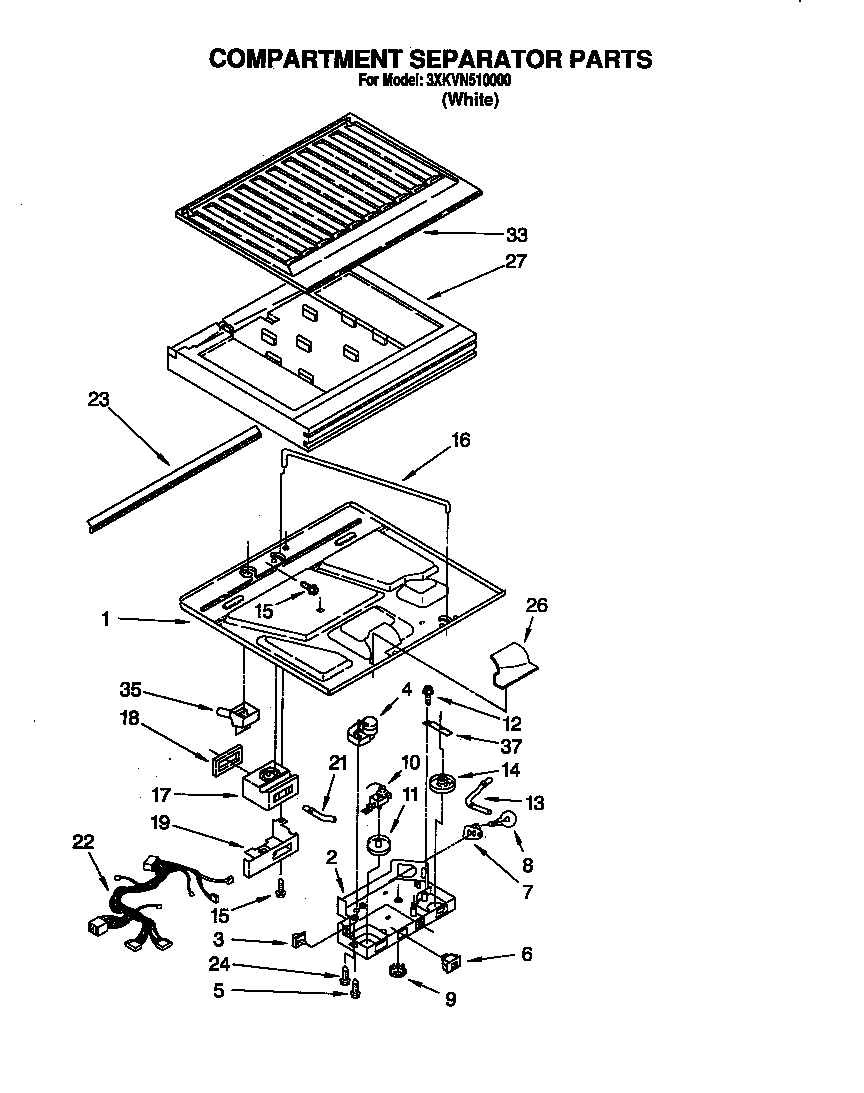 Bauknecht 3XKVN510000 compartment separator diagram