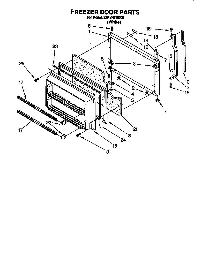 Bauknecht 3XKVN510000 freezer door diagram