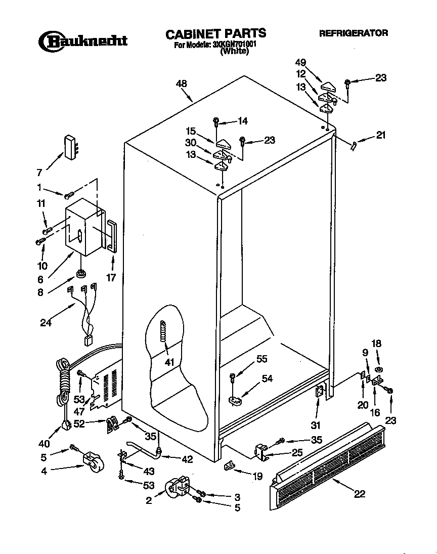Bauknecht 3XKGN701001 cabinet diagram