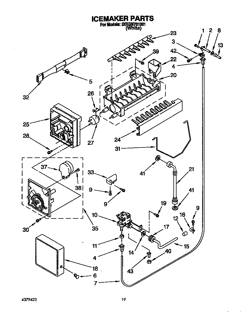 Bauknecht 3XKGN701001 icemaker diagram