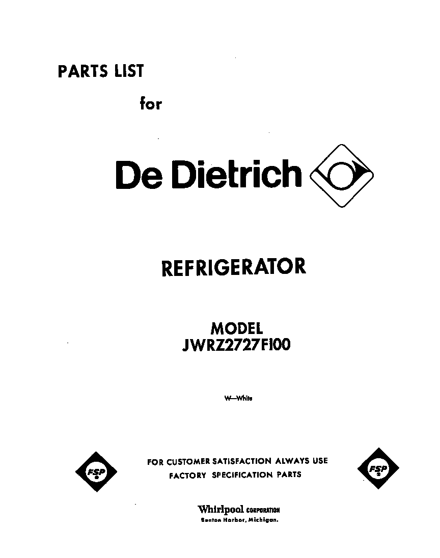 Whirlpool JWRZ2727FI00 front cover diagram