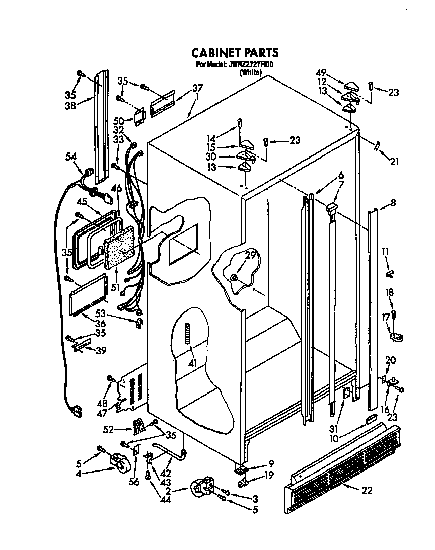 Whirlpool JWRZ2727FI00 cabinet diagram