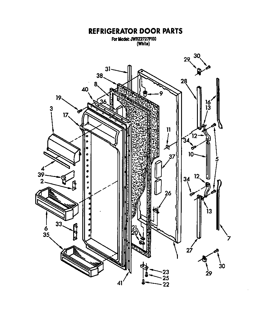 Whirlpool JWRZ2727FI00 refrigerator door diagram