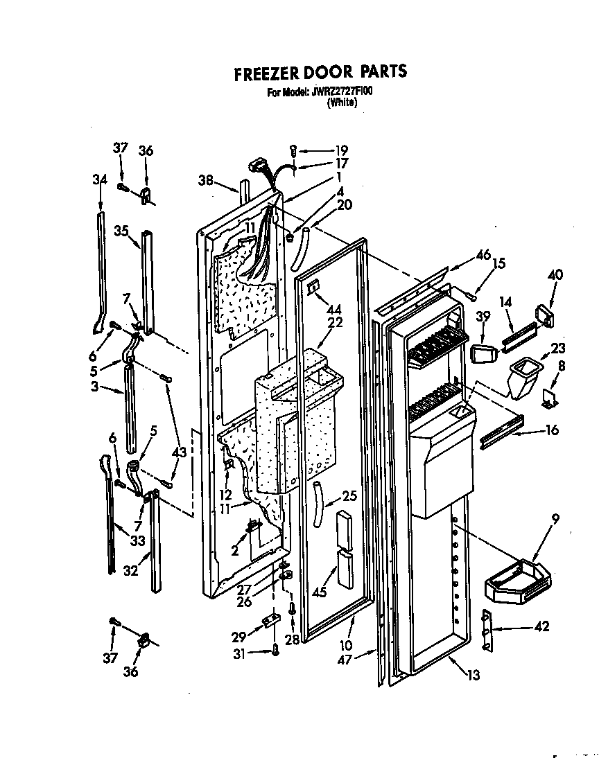 Whirlpool JWRZ2727FI00 freezer door diagram