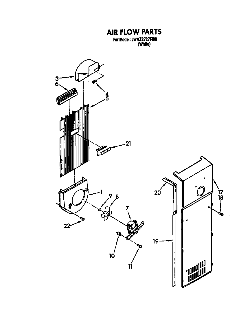 Whirlpool JWRZ2727FI00 air flow diagram