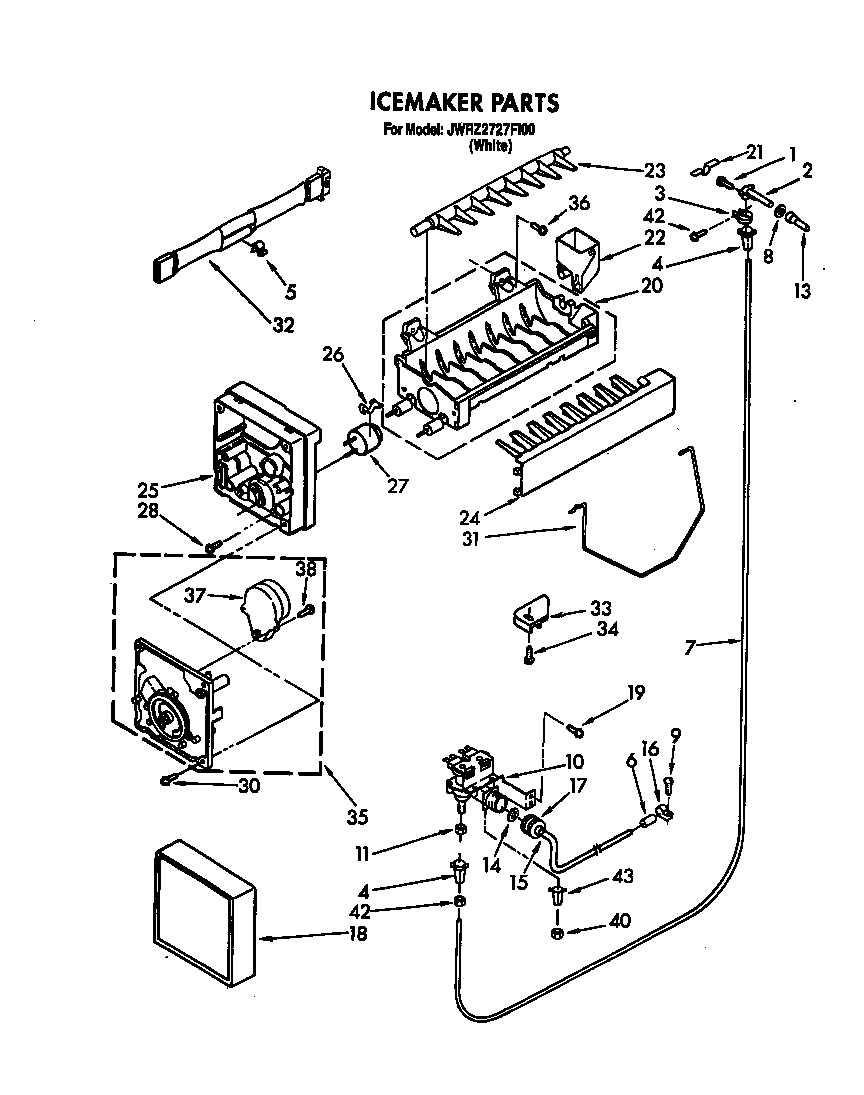Whirlpool JWRZ2727FI00 icemaker diagram