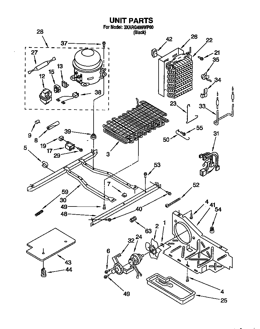Whirlpool 3XARG499WP00 unit diagram