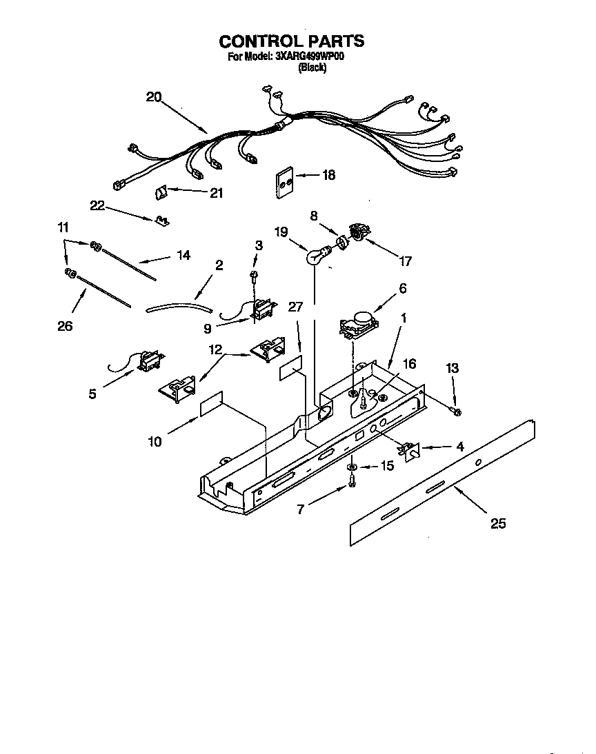 Whirlpool 3XARG499WP00 control diagram