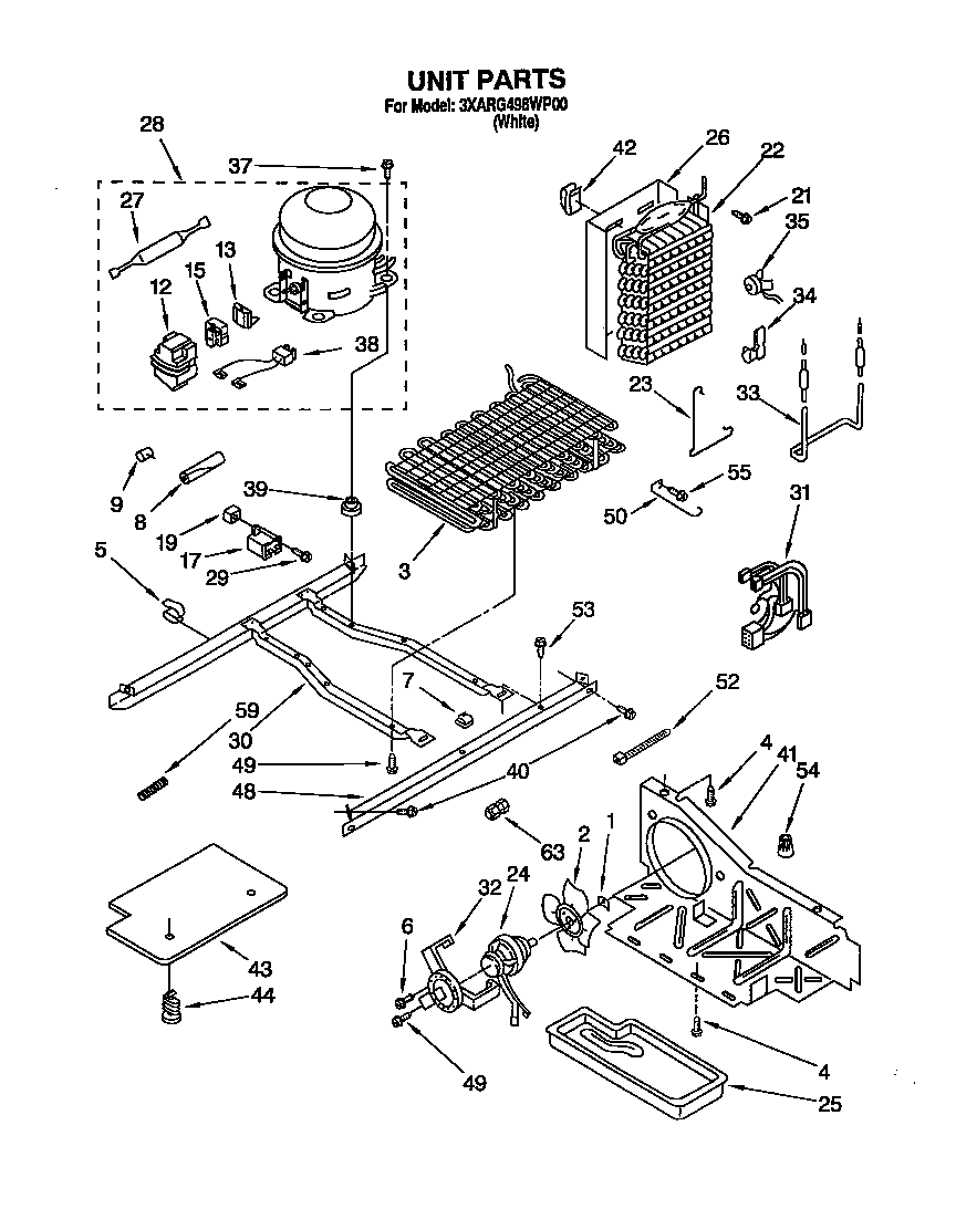 Whirlpool 3XARG498WP00 unit diagram