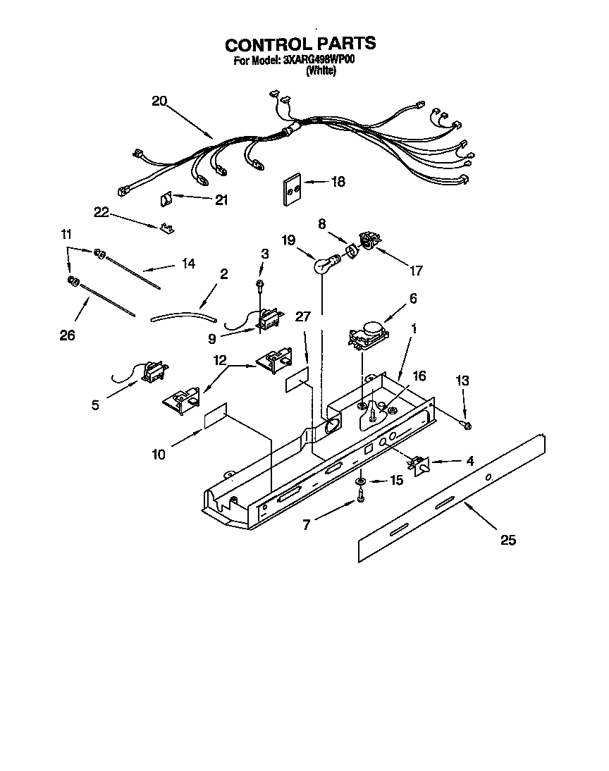 Whirlpool 3XARG498WP00 control diagram