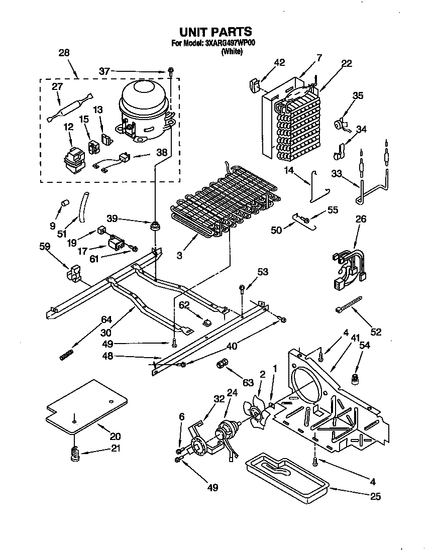 Whirlpool 3XARG497WP00 unit diagram