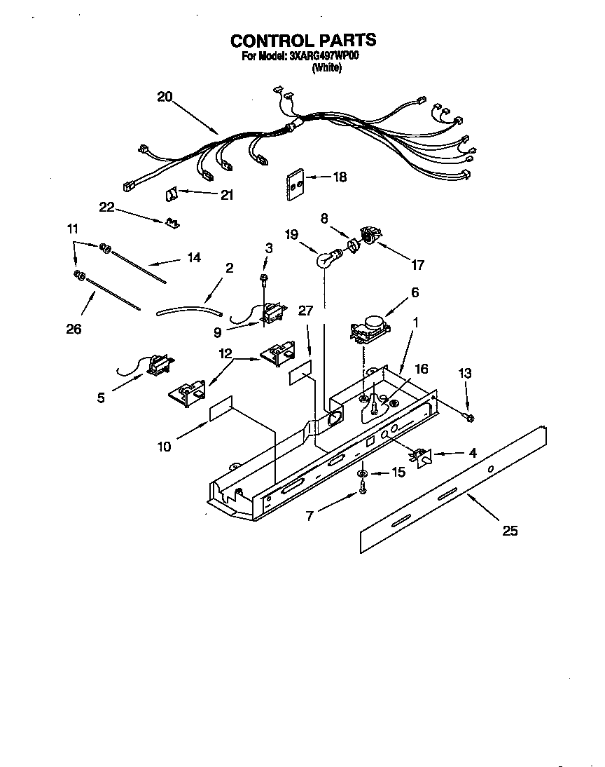Whirlpool 3XARG497WP00 control diagram